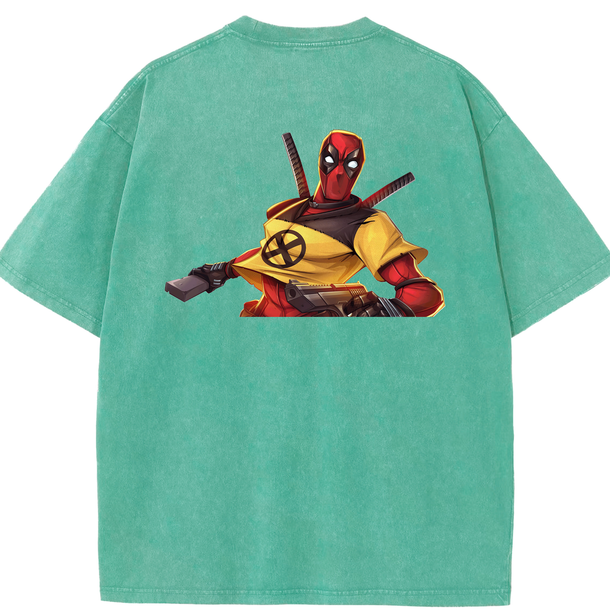 （画像用） Deadpool デッドプール 綿100% ヴィンテージ風 半袖Tシャツ（背面プリント）